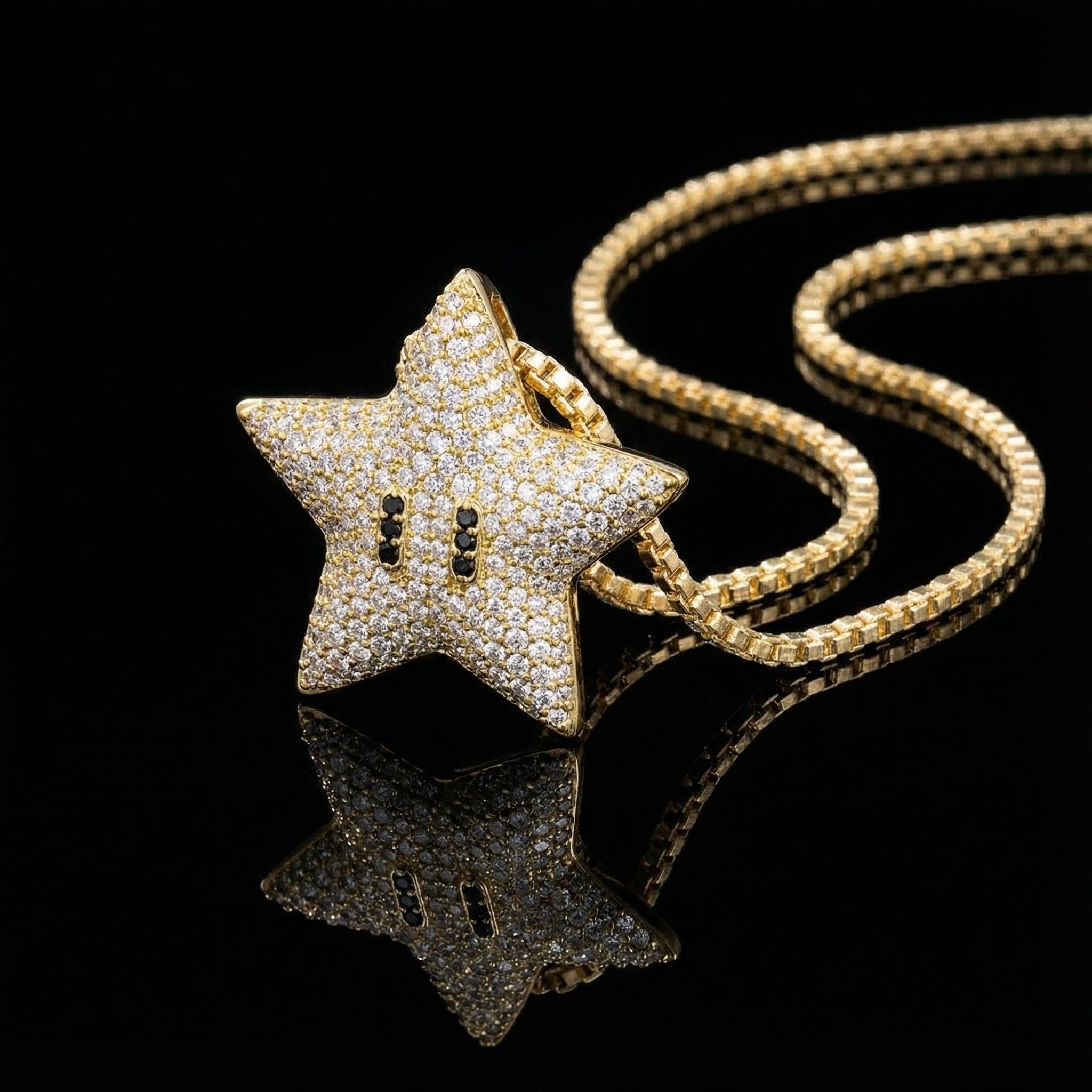 Iced Star Pendant in Gold Iced Star Pendant in Gold