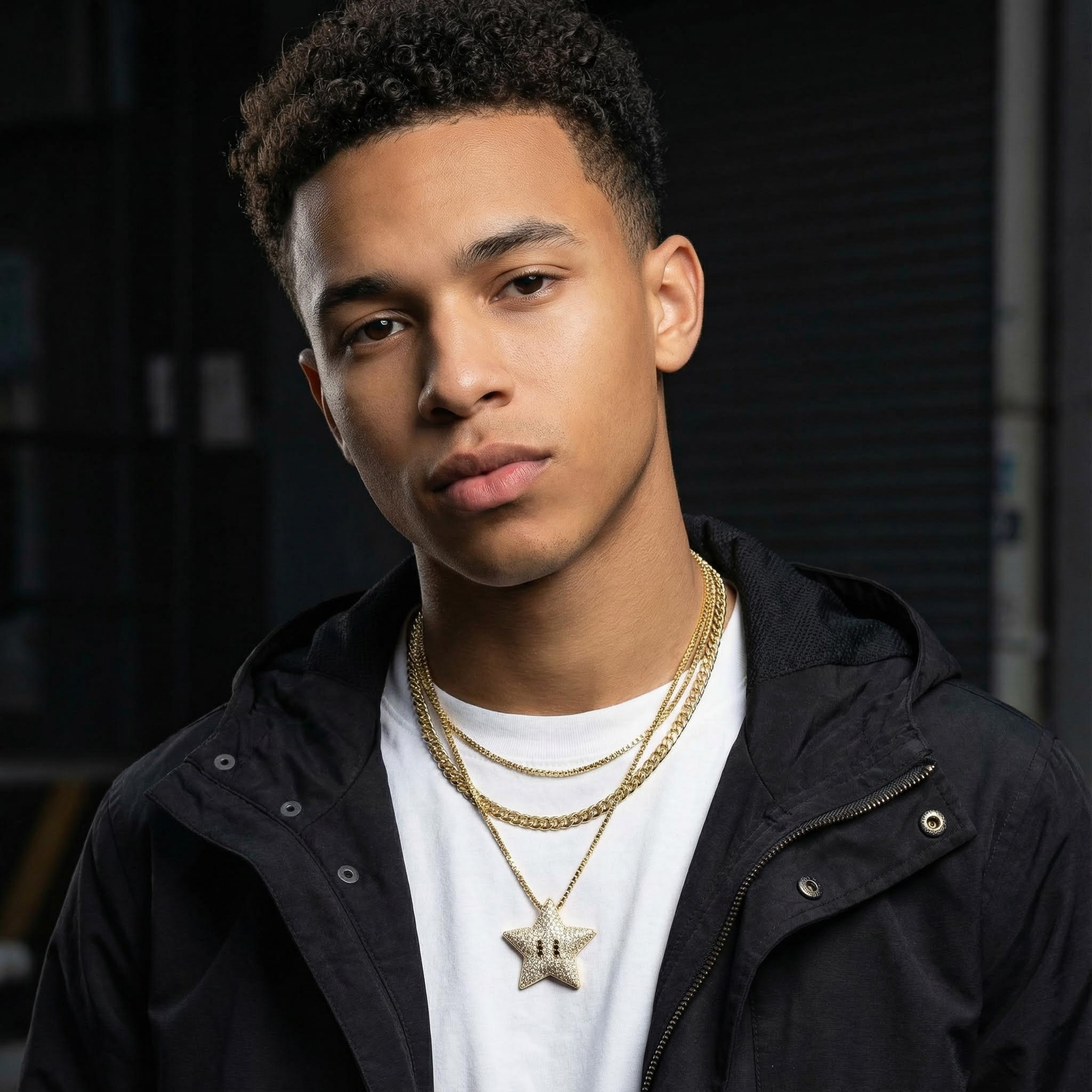 Iced Star Pendant in Gold Iced Star Pendant in Gold