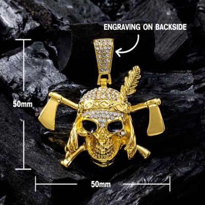 Iced Pirate Pendant in Gold