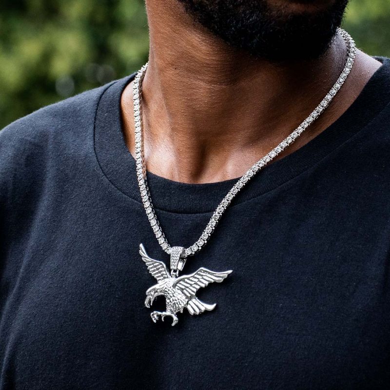 Flying Eagle Pendant in White Gold