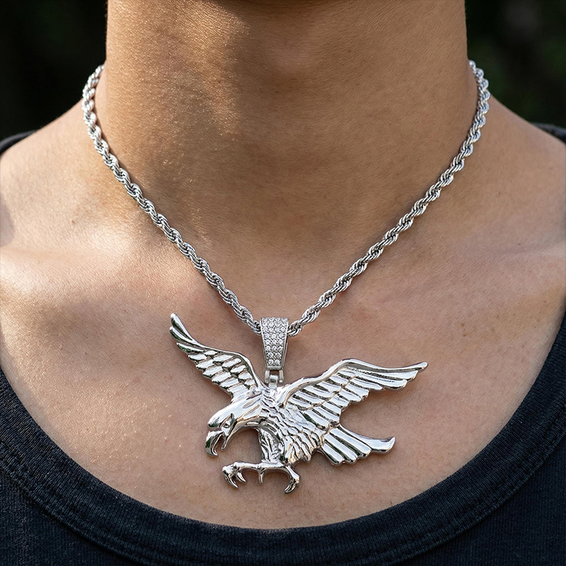 Flying Eagle Pendant in White Gold Flying Eagle Pendant in White Gold