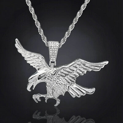 Flying Eagle Pendant in White Gold