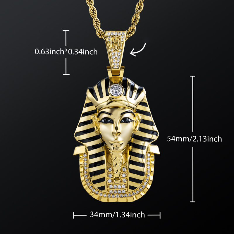  Egypt Pharaoh Magnetic Detachable Skull Mask Pendant in Gold