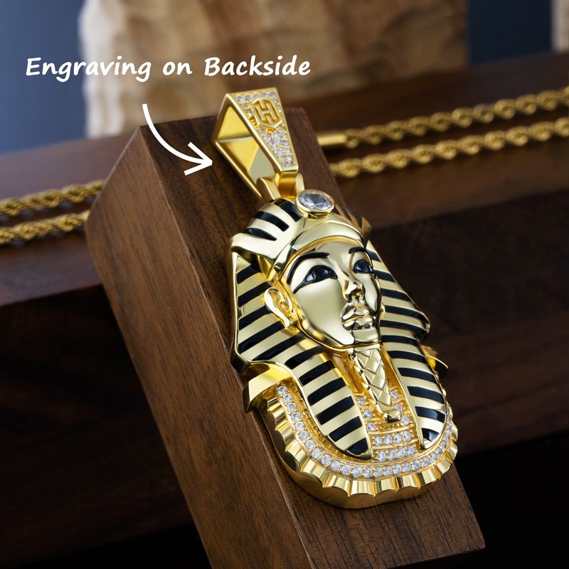  Egypt Pharaoh Magnetic Detachable Skull Mask Pendant in Gold