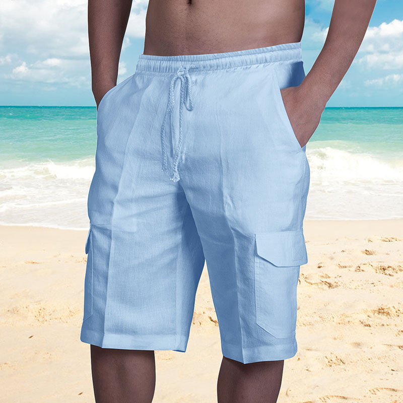 Trendy Linen Tether Board Shorts