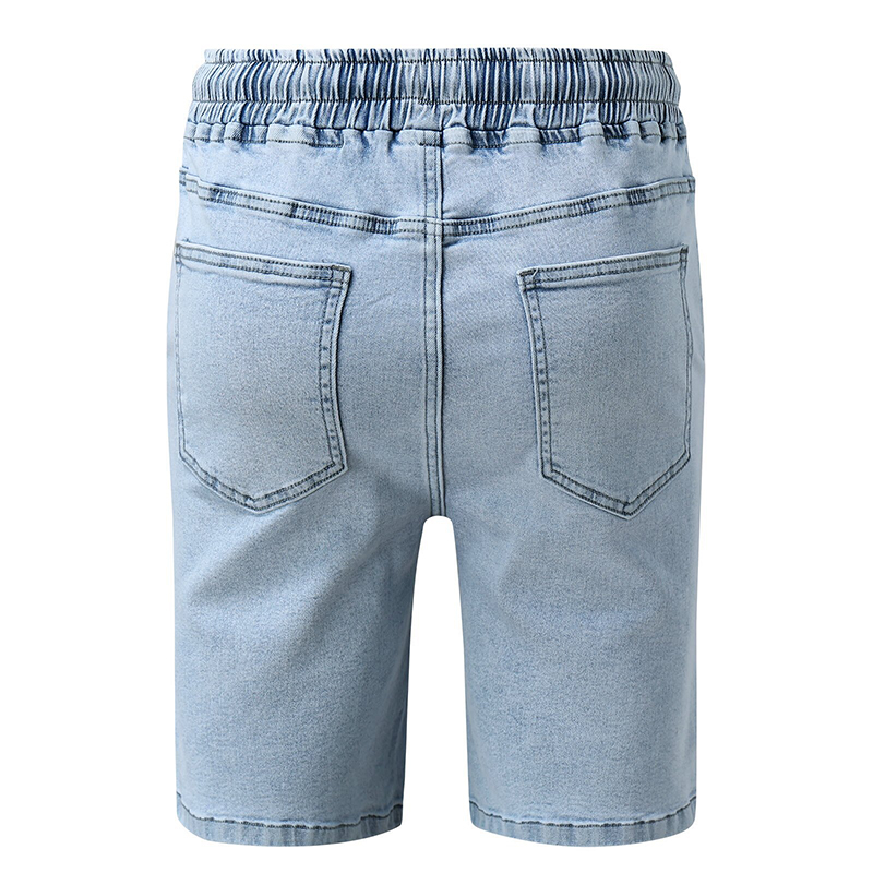 Trendy Blue Ripped Denim Shorts