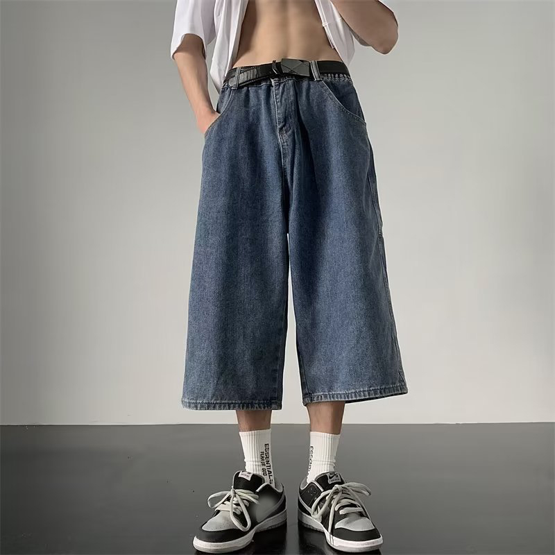 Retro Cityboy Cropped Denim Shorts