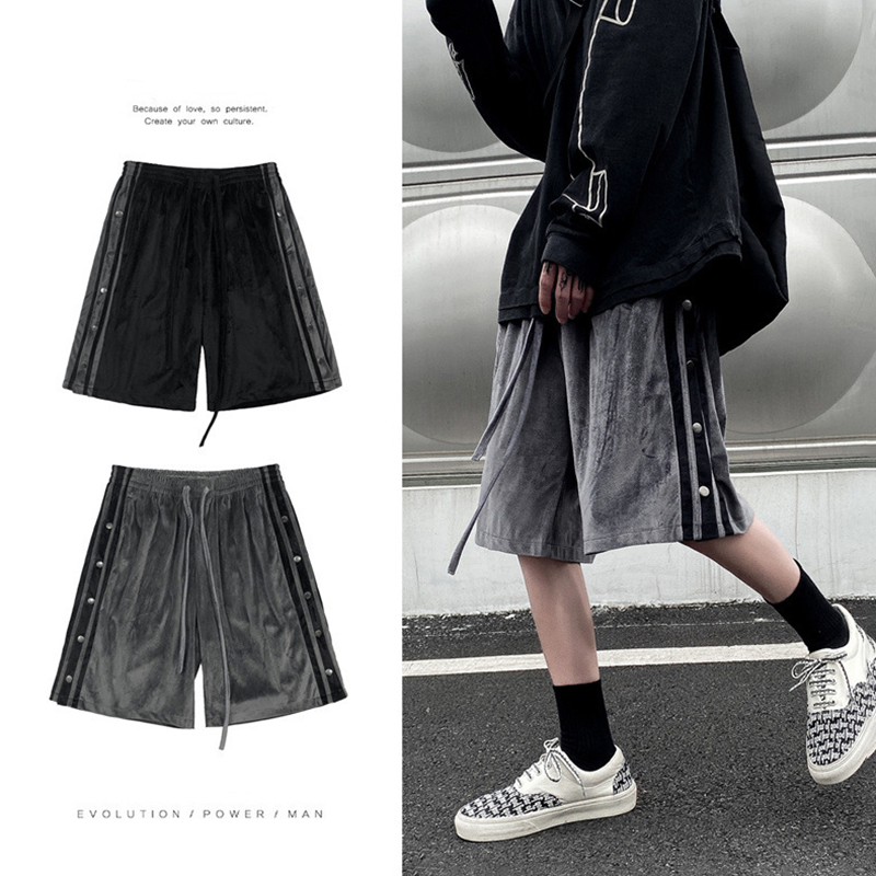 Street Hiphop Breasted Loose Cropped Pants