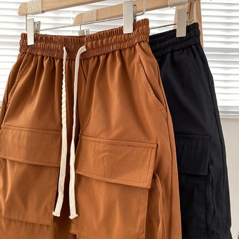 Summer Workwear Multi-pocket Cropped Pants