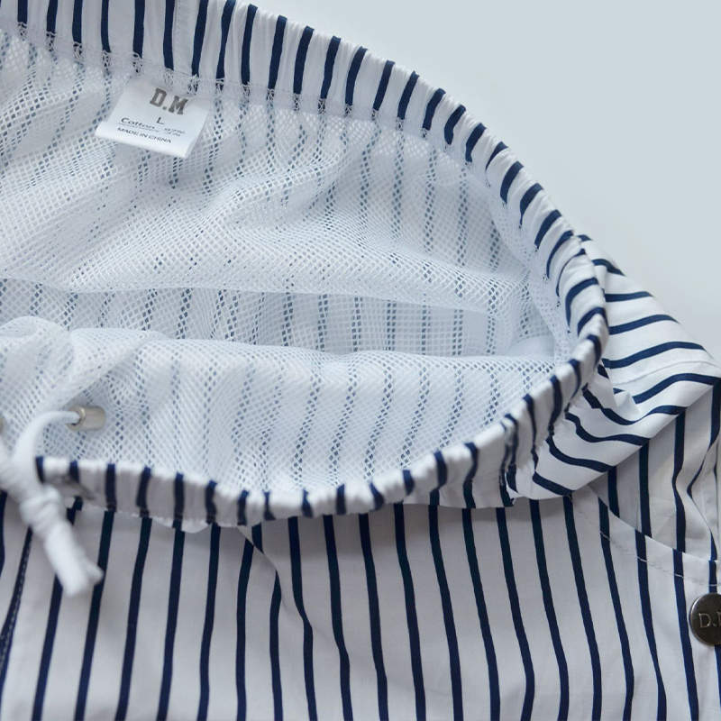 Letter Stripe Cotton Shorts