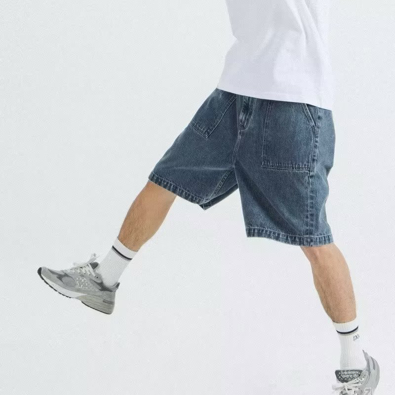 Loose Cargo Denim Shorts