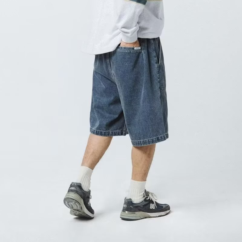 Loose Cargo Denim Shorts