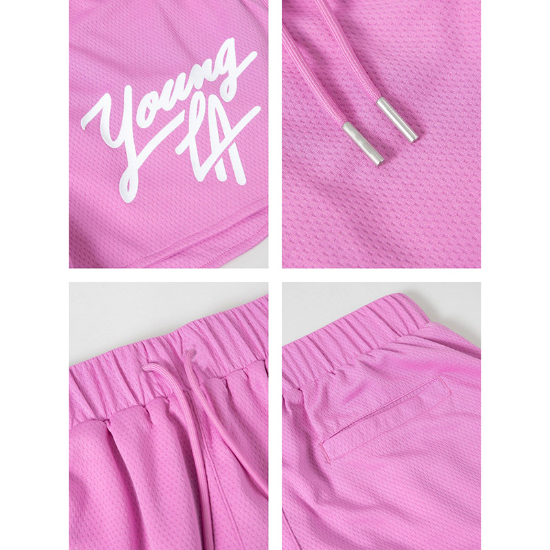 Young Print Quick-Dry Mesh Basketball Shorts