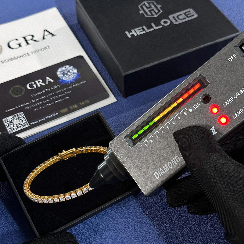  S925 Silver Moissanite 3mm Tennis Bracelet in 18K Gold Plated