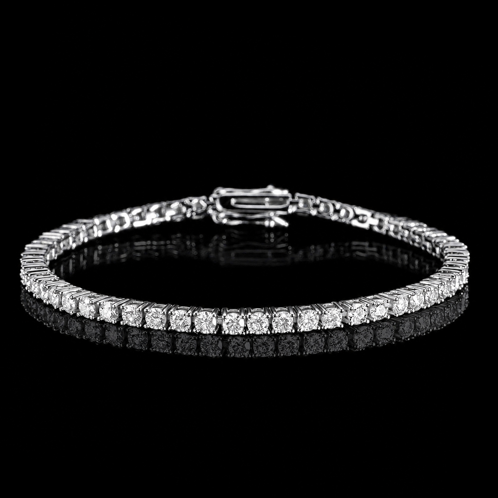 S925 Silver Moissanite 3mm Tennis Bracelet in 18K Gold Plated S925 Silver Moissanite 3mm Tennis Bracelet in 18K Gold Plated