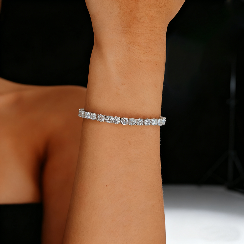 S925 Silver Moissanite 5mm Tennis Bracelet