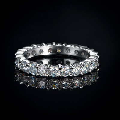 3mm Moissanite Eternity Band in S925 Sterling Silver