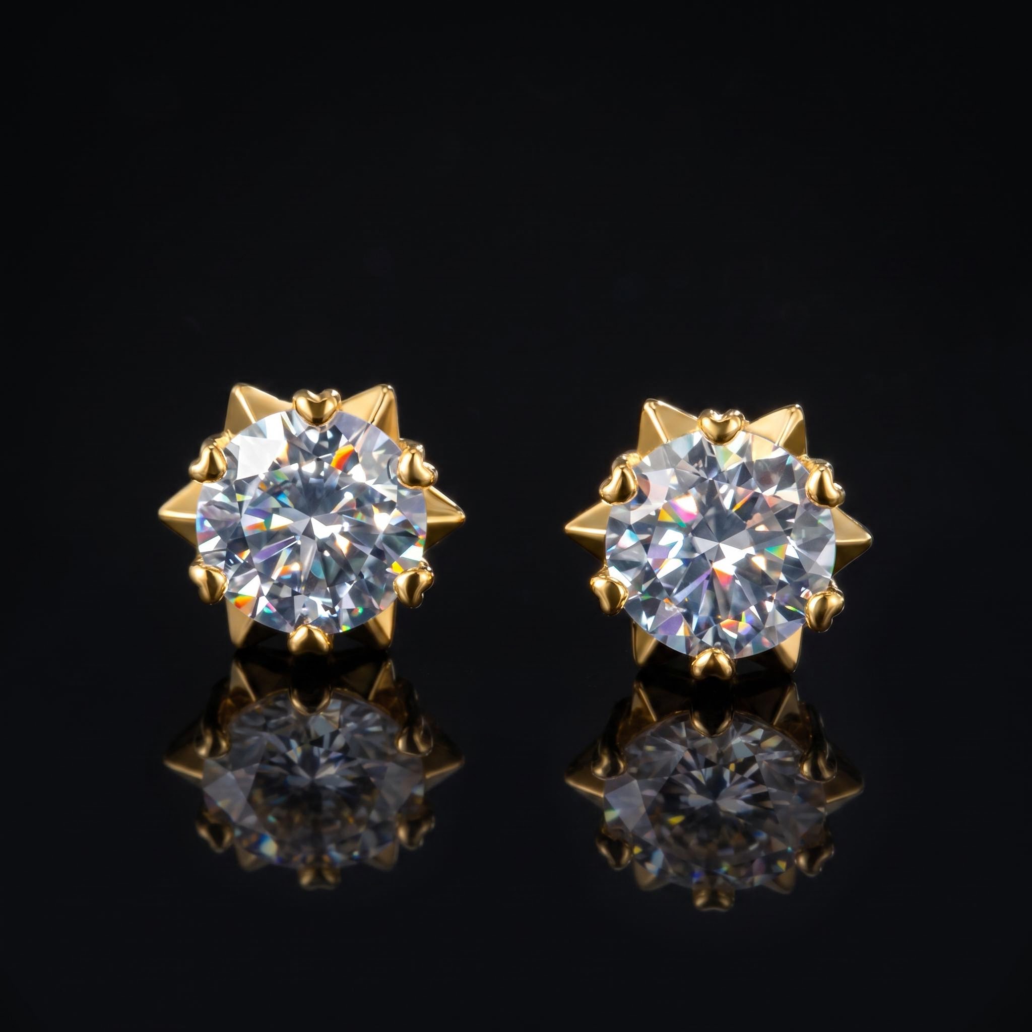 1Ct Moissanite Round Cut Snowflake Earrings in S925 Sterling Silver