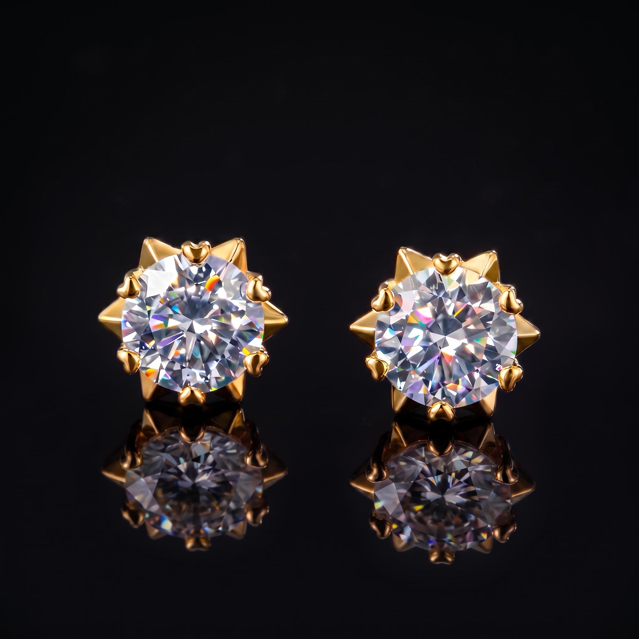 1Ct Moissanite Round Cut Snowflake Earrings in S925 Sterling Silver 1Ct Moissanite Round Cut Snowflake Earrings in S925 Sterling Silver