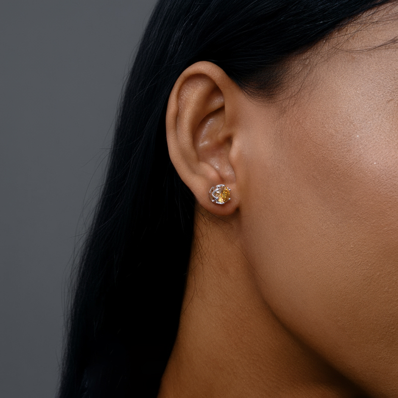 1Ct Crown Moissanite Brilliant Round Cut Stud Earrings in S925 Silver-Pink/Blue/Yellow/Multicolor 1Ct Crown Moissanite Brilliant Round Cut Stud Earrings in S925 Silver-Pink/Blue/Yellow/Multicolor