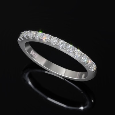 2mm Round Cut Moissanite Cluster Eternity Ring in S925 Silver