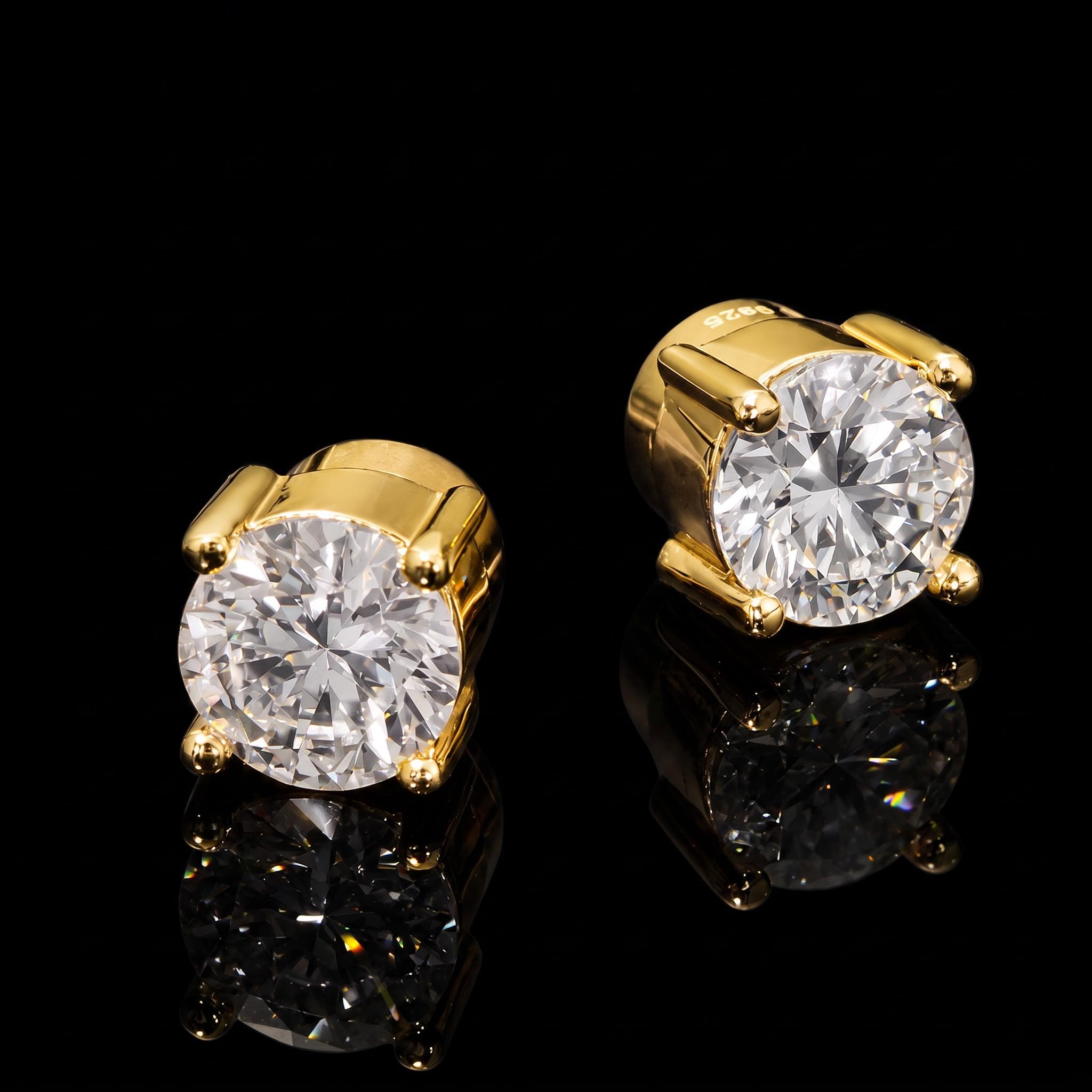 0.5Ct/1Ct Moissanite Round Cut Magnetic Non-Piercing Earrings in S925 Sterling Silver