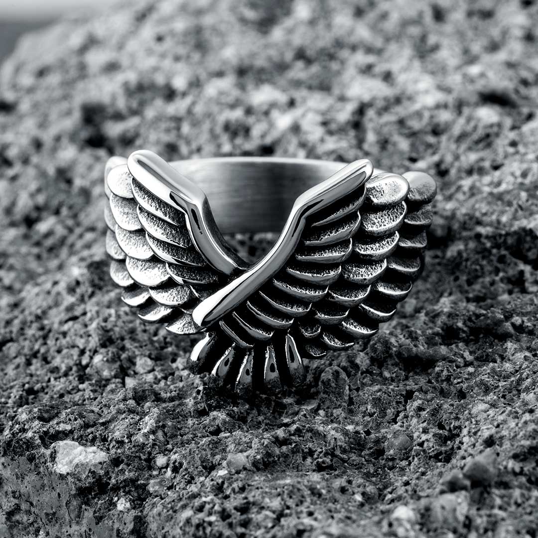 Angel Wing Stainless Steel Beast Ring