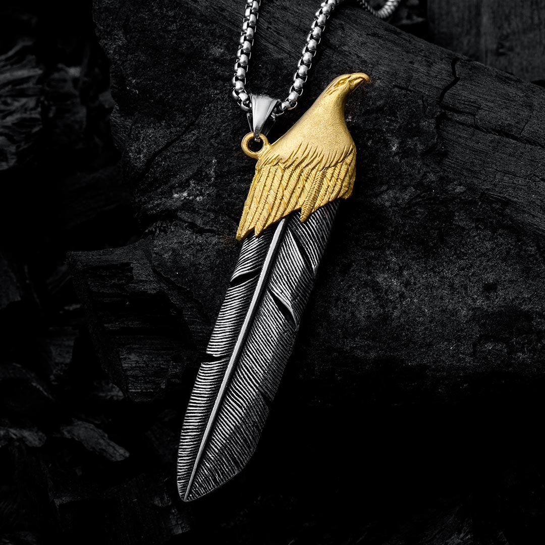 Eagle Feather Stainless Steel Pendant