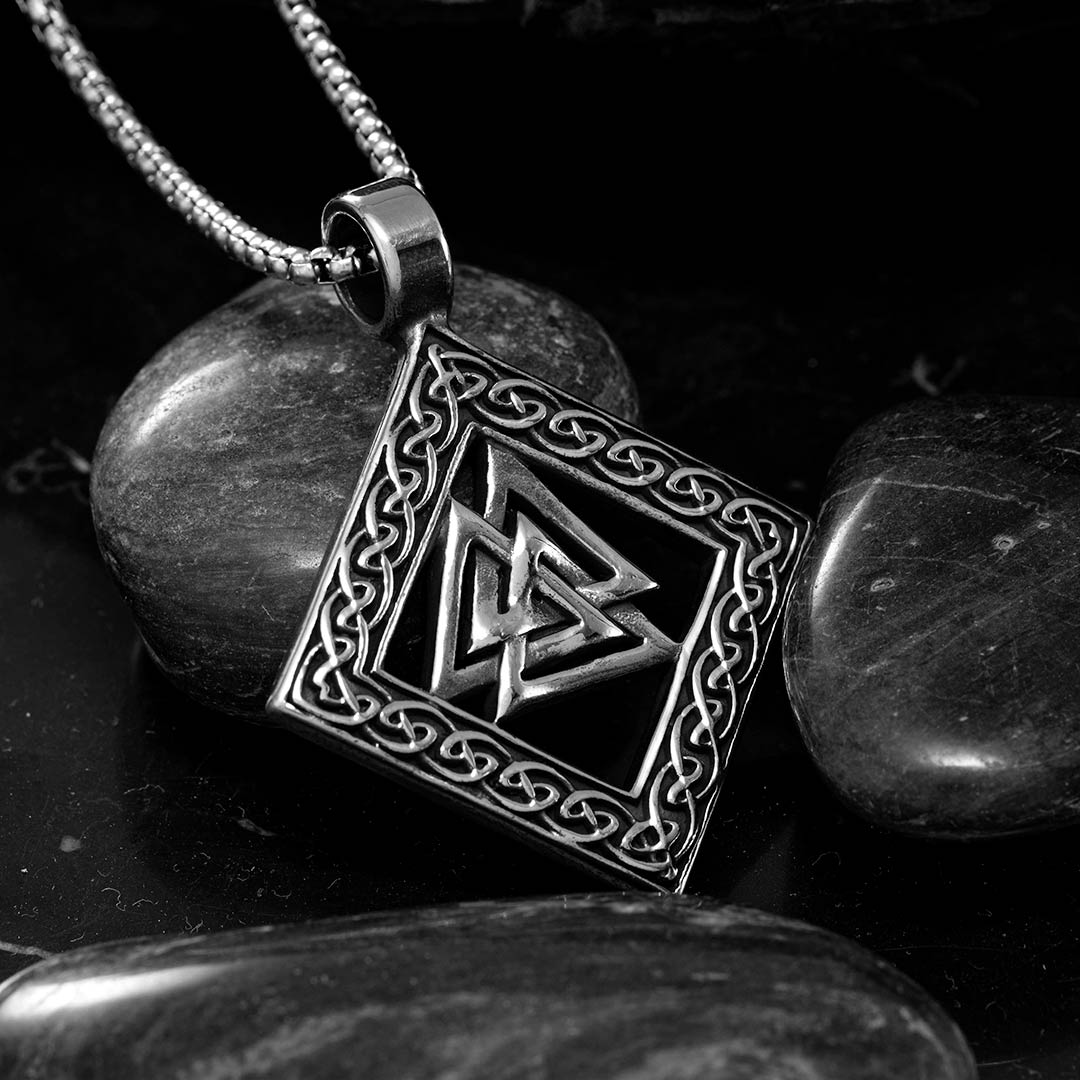  Viking Runes Valknut Stainless Steel Pendant