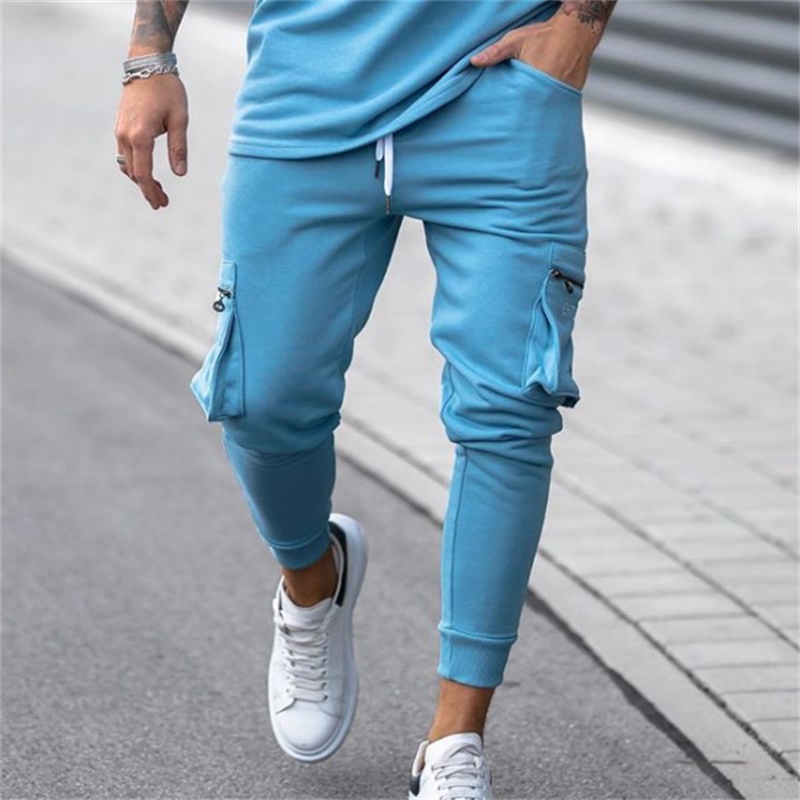 Blue Short Sleeved T-shirt Trousers Sports Sets