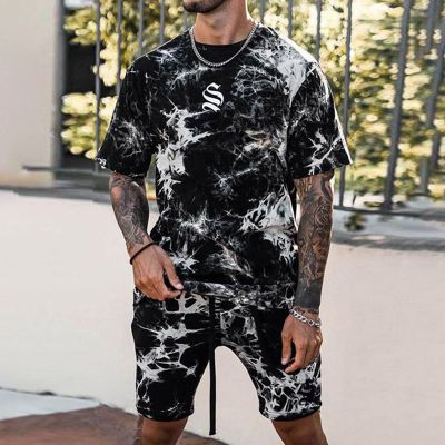 Round Neck Printed Casual T-shirt + Shorts Set