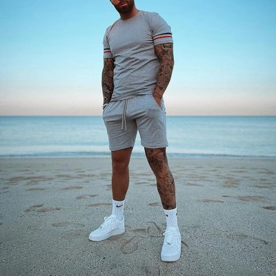 Solid Color Short-sleeved T-shirt+Shorts Sports Suit