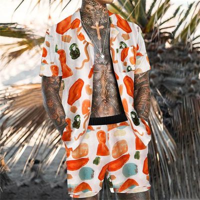 Trendy Printed Shirt + Shorts Beach Suit