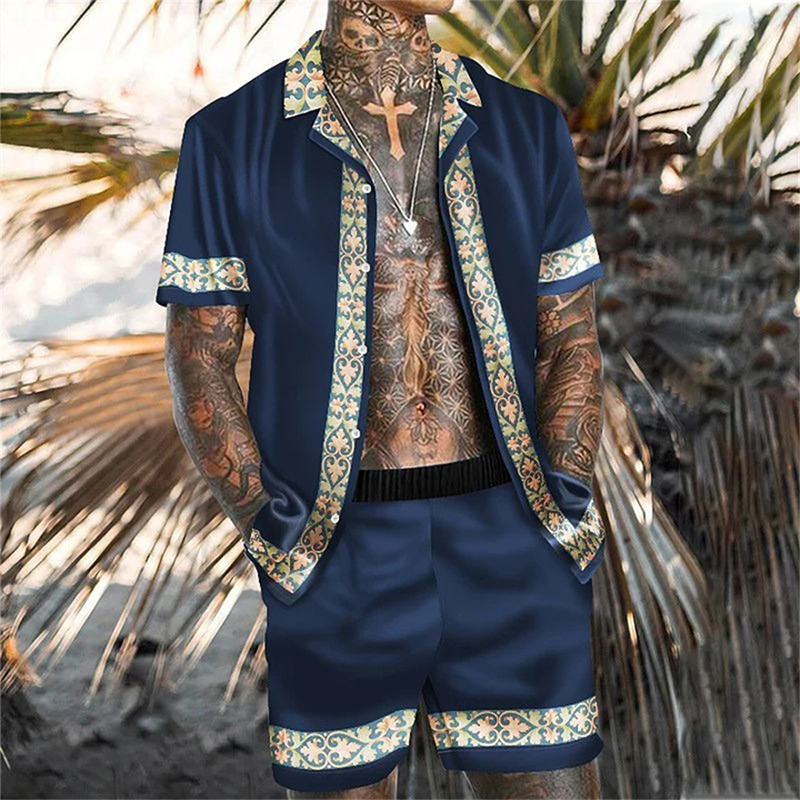 Trendy Printed Shirt + Shorts Beach Suit