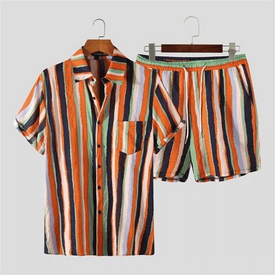 Southeast Asian Style Shirt Shorts Printed Lapel Suit