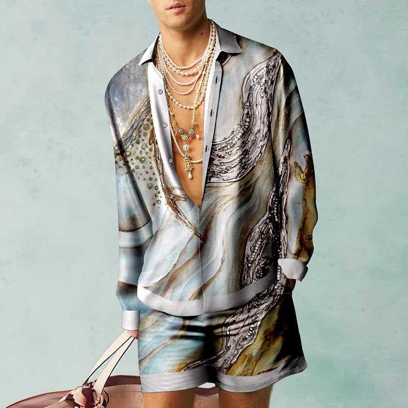 Trendy Printed Shirt Vacation Set