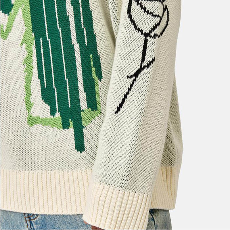 Painted Letter Print Knitted Sweater