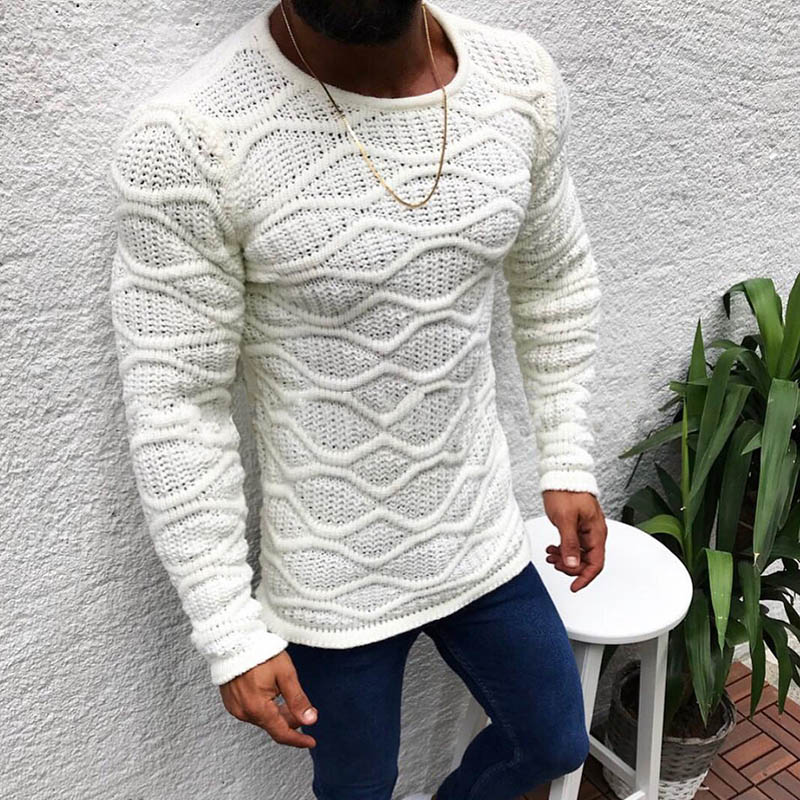 Slim Fit Muscular Pullover Knit Sweater