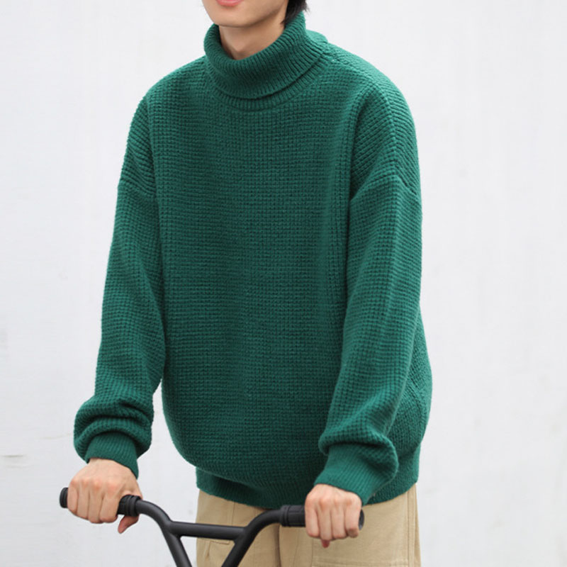 Turtleneck Solid Color Sweater