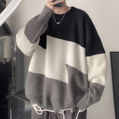 Color Block Crew Neck Sweater