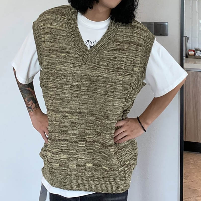 Vintage Color Knit Sleeveless Sweater