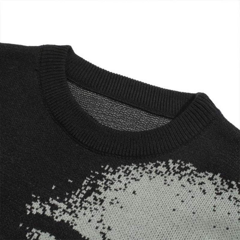 Human Head Pullover Crew Neck Sweater