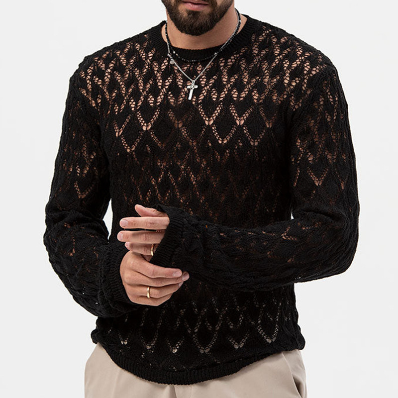 Geometric Cutout Knitted Sweater