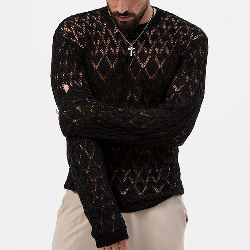 Geometric Cutout Knitted Sweater