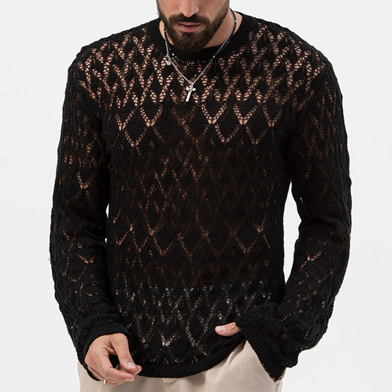 Geometric Cutout Knitted Sweater