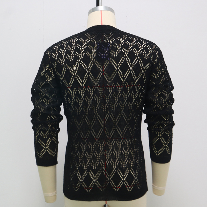 Geometric Cutout Knitted Sweater