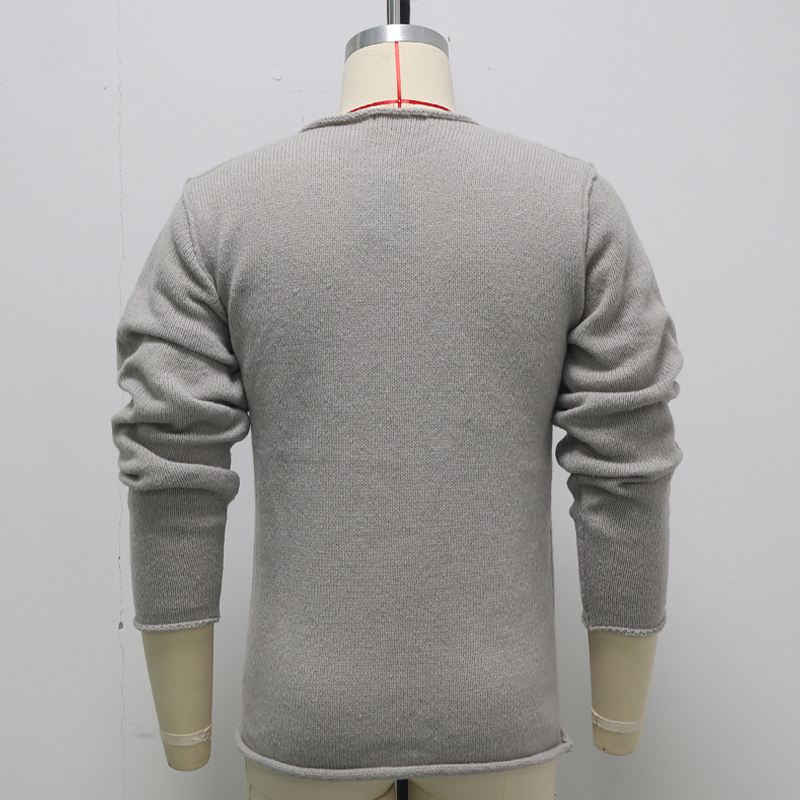 Diagonal Placket Thick Knit Sweater