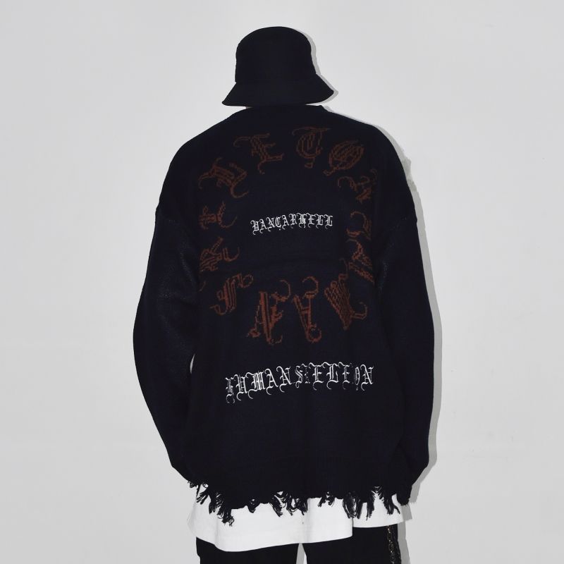 Dark Holed Crew Neck Sweater