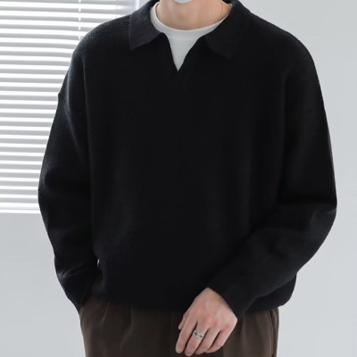 Casual Fashion Long Sleeve Polo Neck Sweater