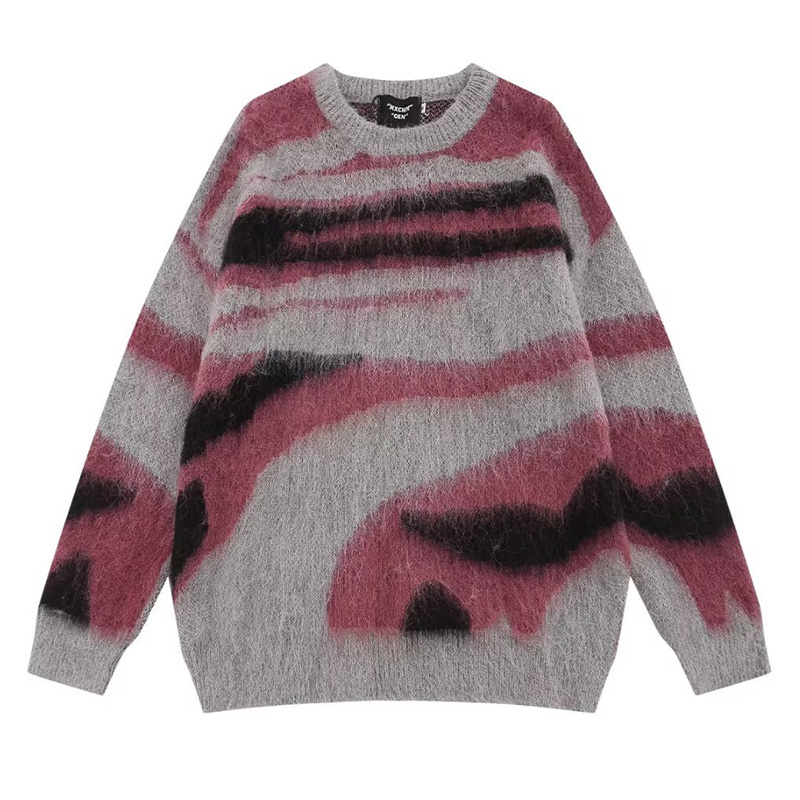 Fashion Gradient Tie-dye Crew Neck Sweater